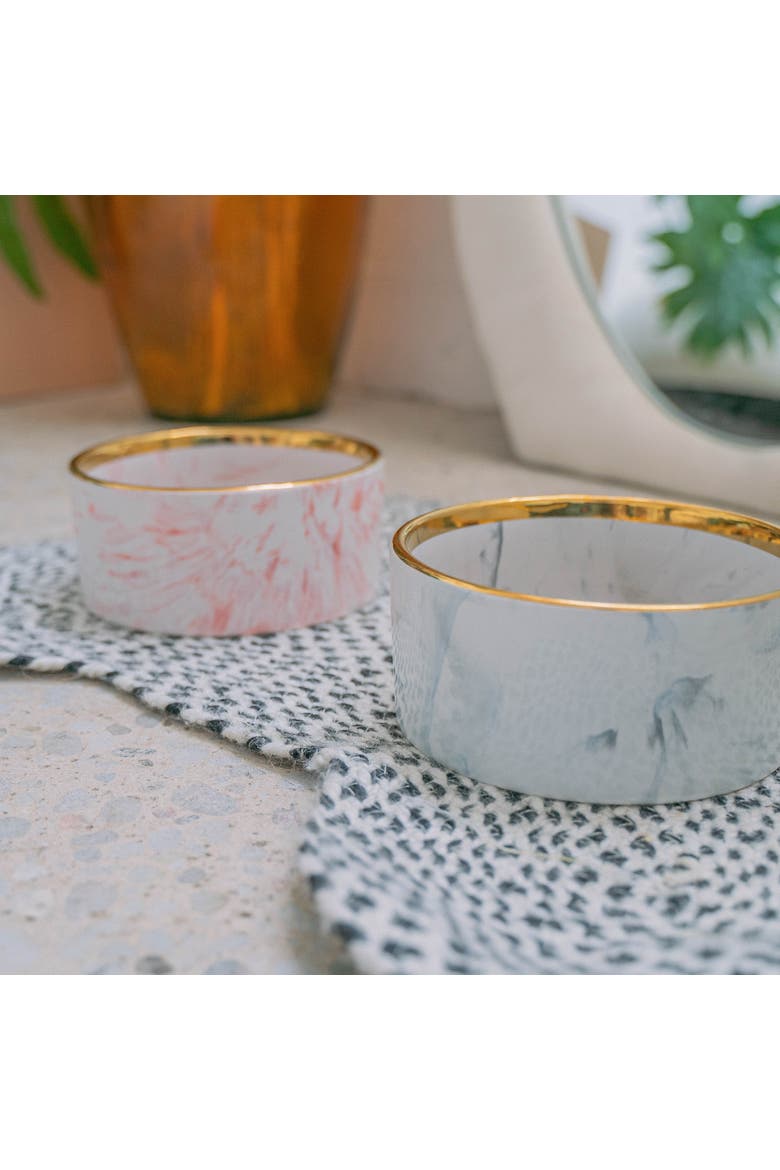 Marble Dog Bowl, Alternate, color, Gray