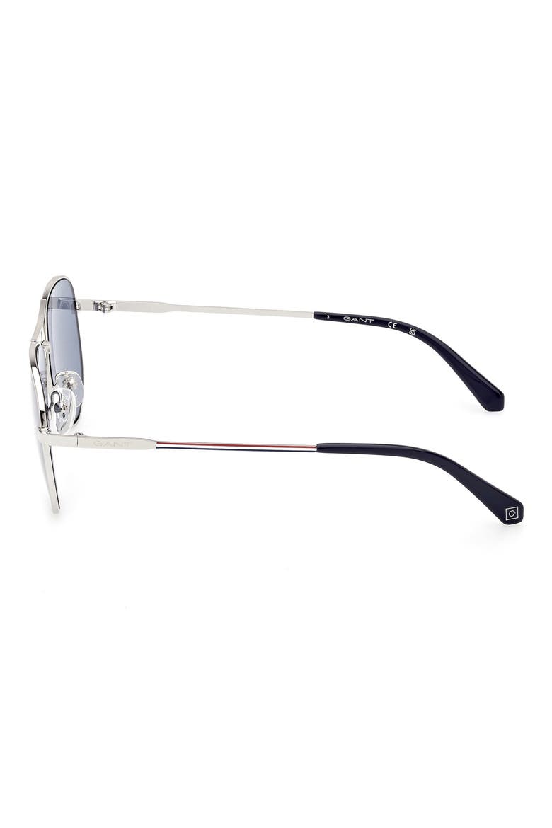 Pilot Sunglasses, Alternate, color, SHINY LIGHT RUTHENIUM / BLUE