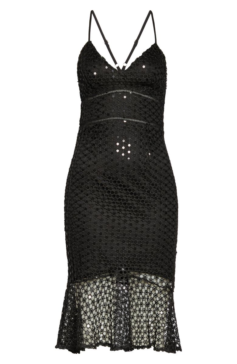 Lulus Be my Darling Crochet Lace Midi Dress, Alternate, color, 