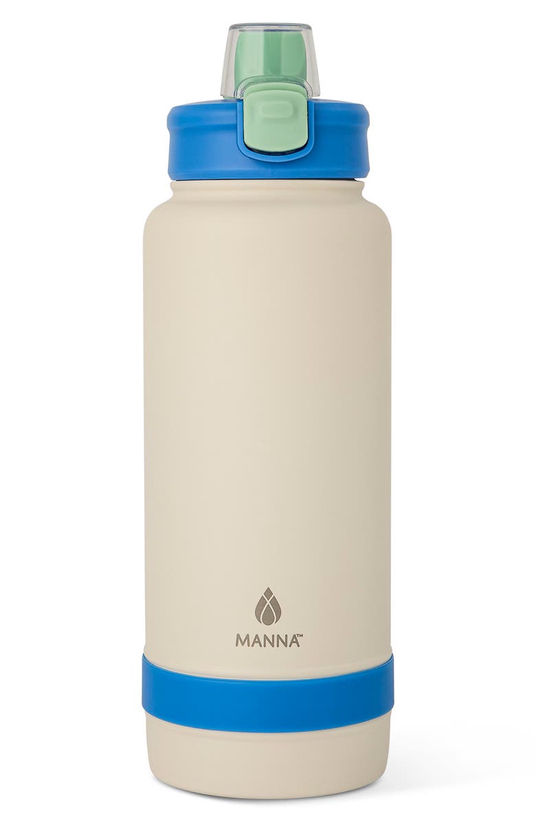 MANNA 2-Pack Stainless Steel Water Bottles, Alternate, color, White/Blue