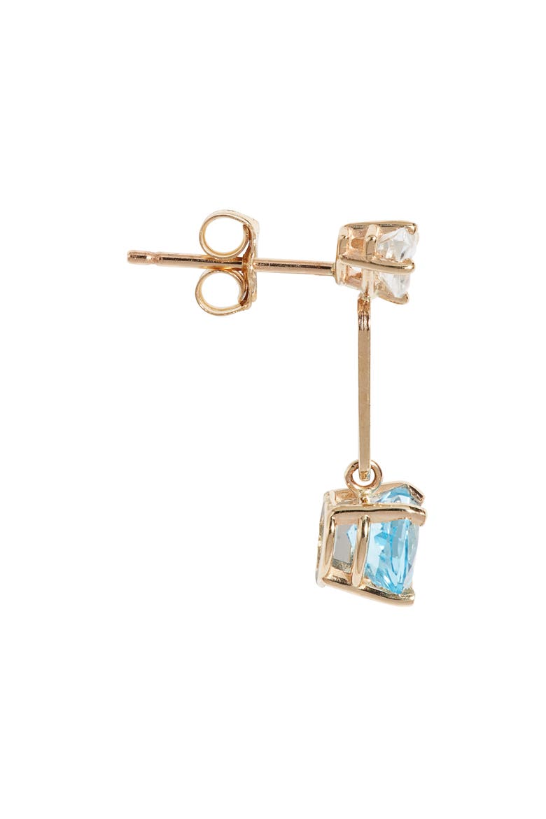 Heart Topaz Drop Earrings, Alternate, color, 14KYG
