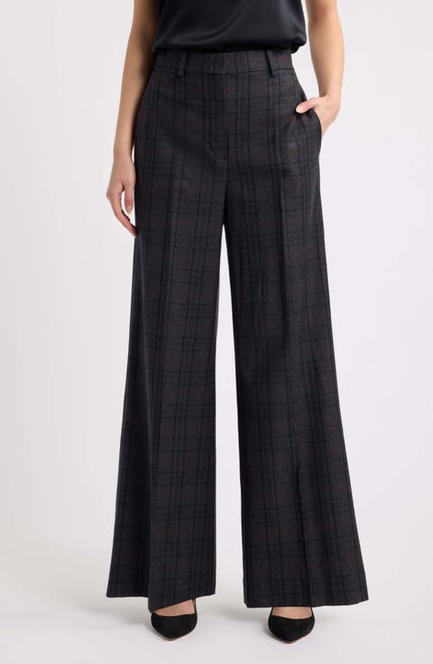 Virgin Wool Wide Leg Trousers