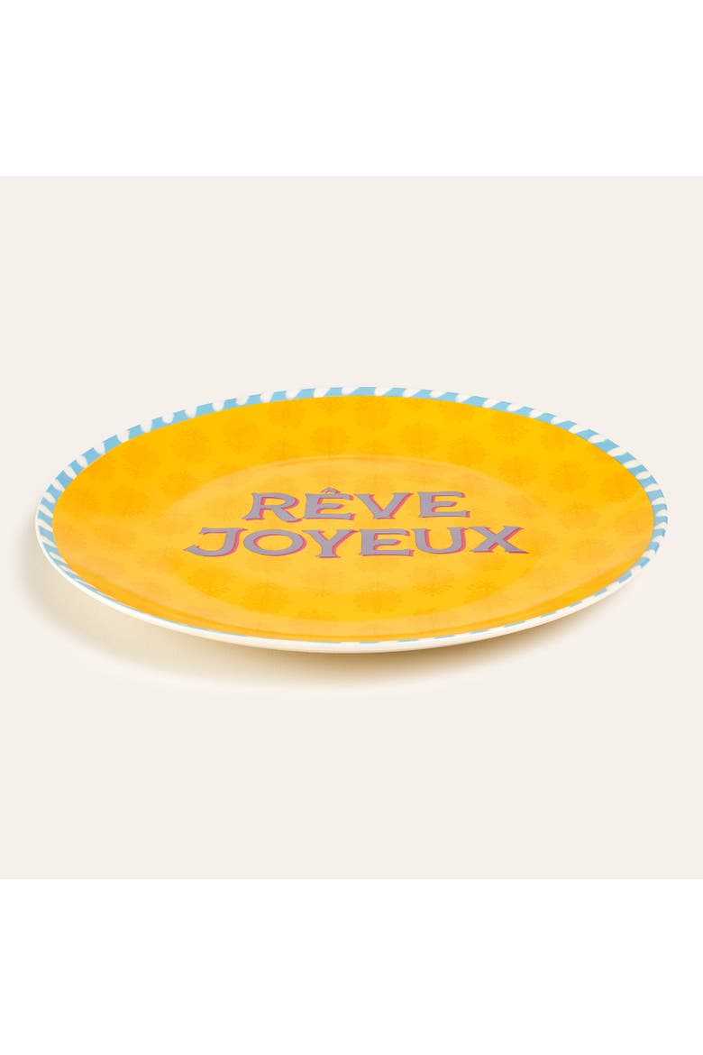 Luohu Porcelain Service Plate Artisan Ceramic, Alternate, color, Yellow