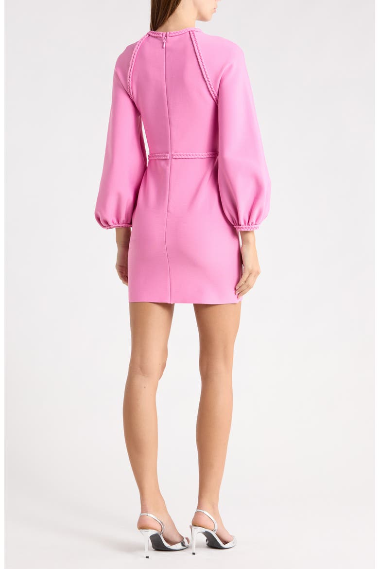 Coralene Long Sleeve Minidress, Alternate, color, PEONY PINK