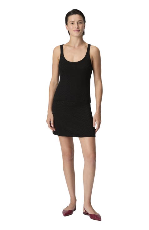 Stretch Chevron Cotton And Viscose Tank Top