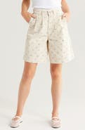 Damson Madder Nova Floral High Waist Denim Shorts