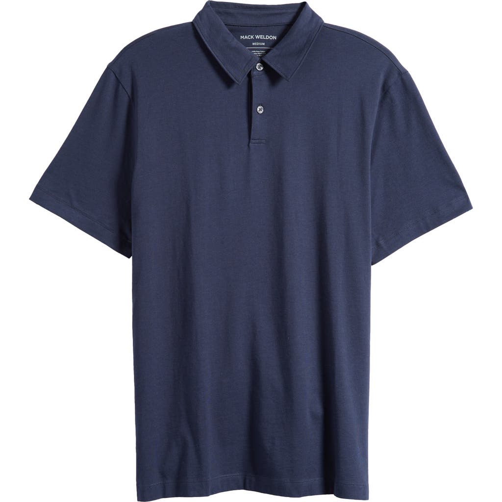 Mack Weldon Pima Cotton T-shirt Polo In Blue