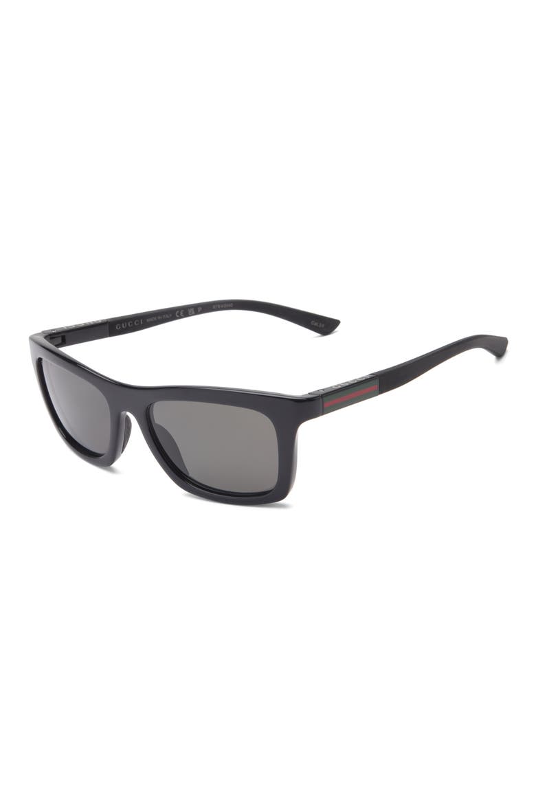 54mm Square Sunglasses, Alternate, color, BLACK BLACK GREY