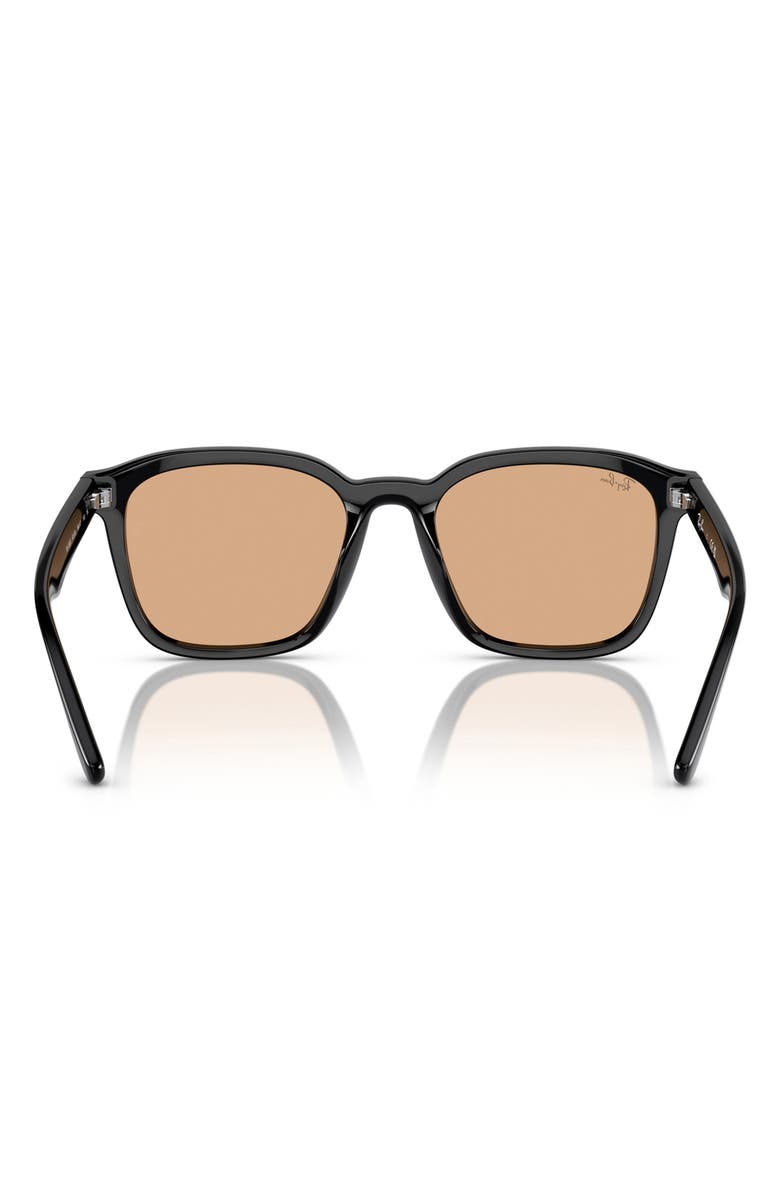 Ray-Ban 66mm Square Sunglasses, Alternate, color, Black / Brown