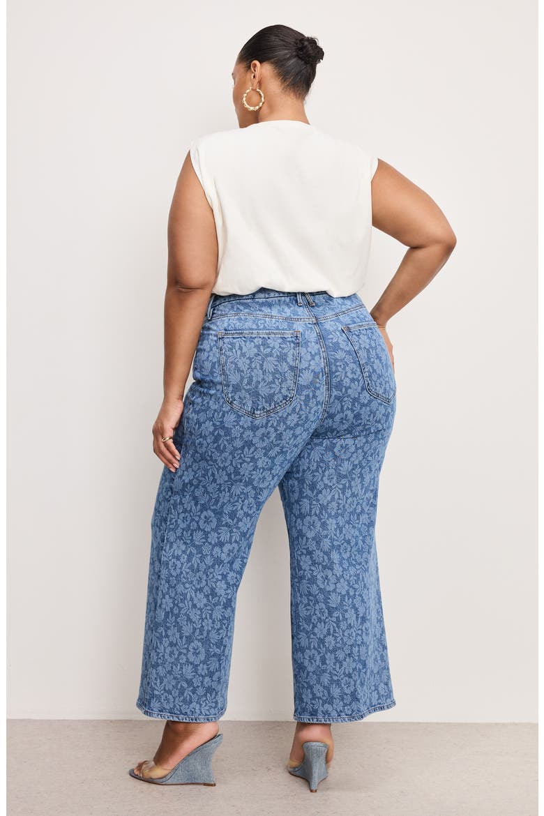 Good Waist High Waist Crop Palazzo Jeans, Alternate, color, HIBISCUS BLOOM001