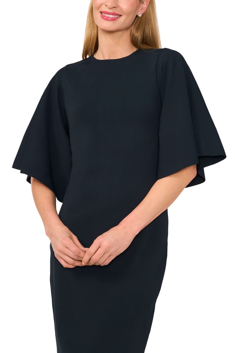 Flare Sleeve Midi Dress, Alternate, color, FOREST RIVER
