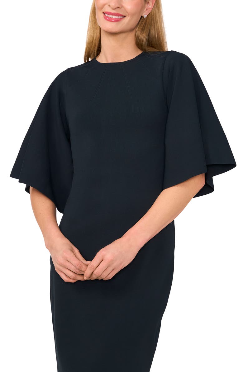 Ted Baker Flare Sleeve Midi Dress, Alternate, color, Forest River
