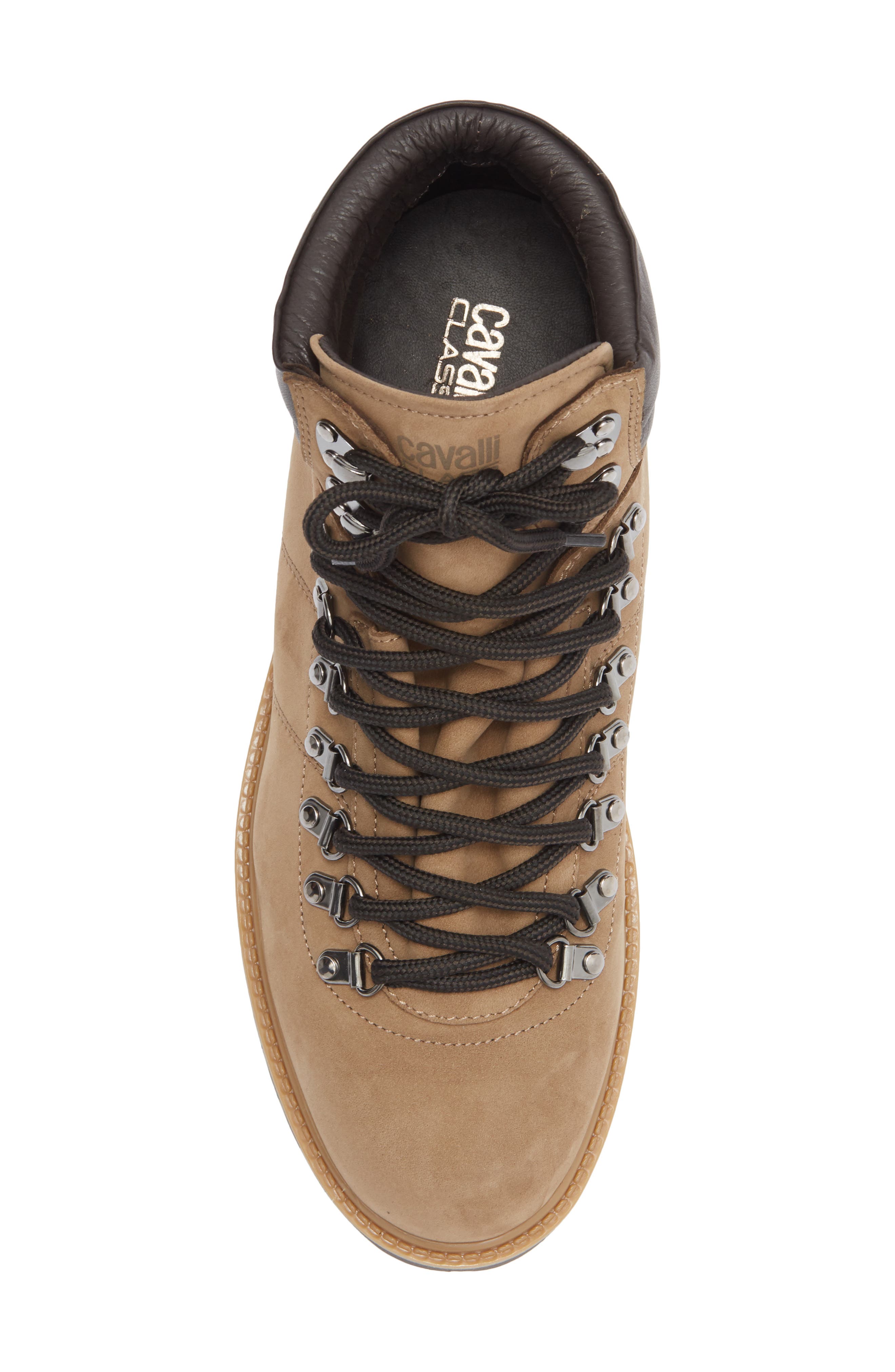 Roberto Cavalli Braises Hiking Boot, Alternate, color, Leather Taupe/ Dark Brown