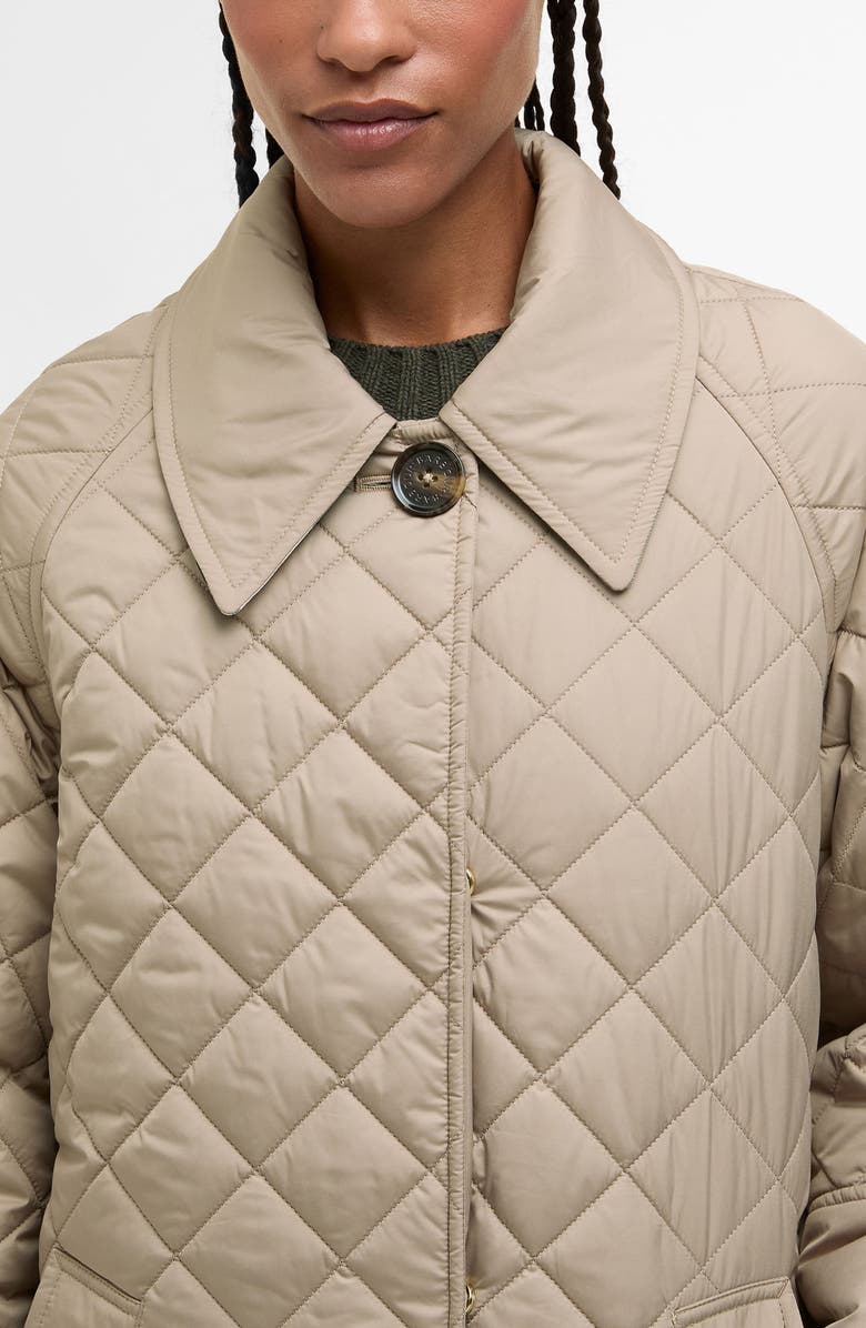 Barbour Cara Diamond Quilted Parka, Alternate, color, Honey/ Ancient Poplar