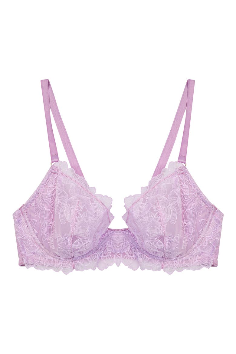 Lila Embroidered Underwire Bra, Alternate, color, LILAC