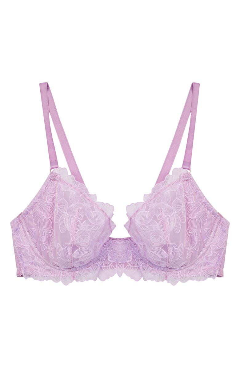 Playful Promises Lila Embroidered Underwire Bra, Alternate, color, Lilac