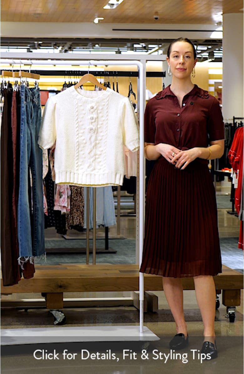 Cable Stitch Puff Sleeve Cardigan, sales video thumbnail