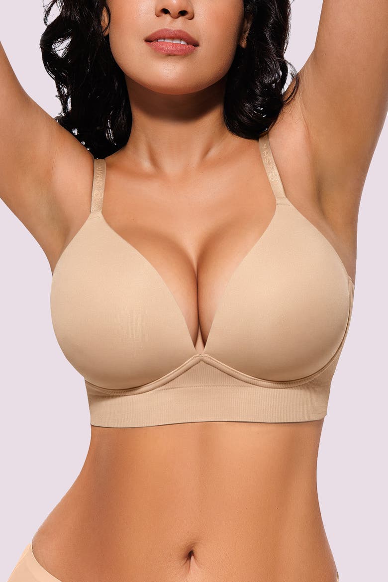 Everyday Back Smoothing Wireless Push-Up Bra, Alternate, color, Beige