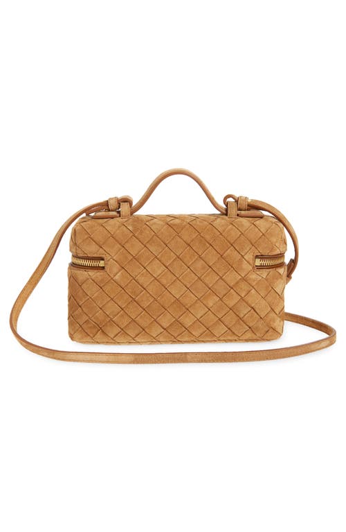 Bottega Veneta Bang Bang Intrecciato Suede Vanity Case In Brown
