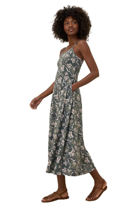 Organic Cotton Fit & Flare Midi Dress