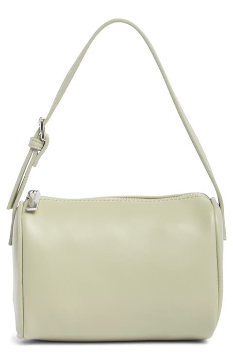 Barrel Faux Leather Shoulder Bag