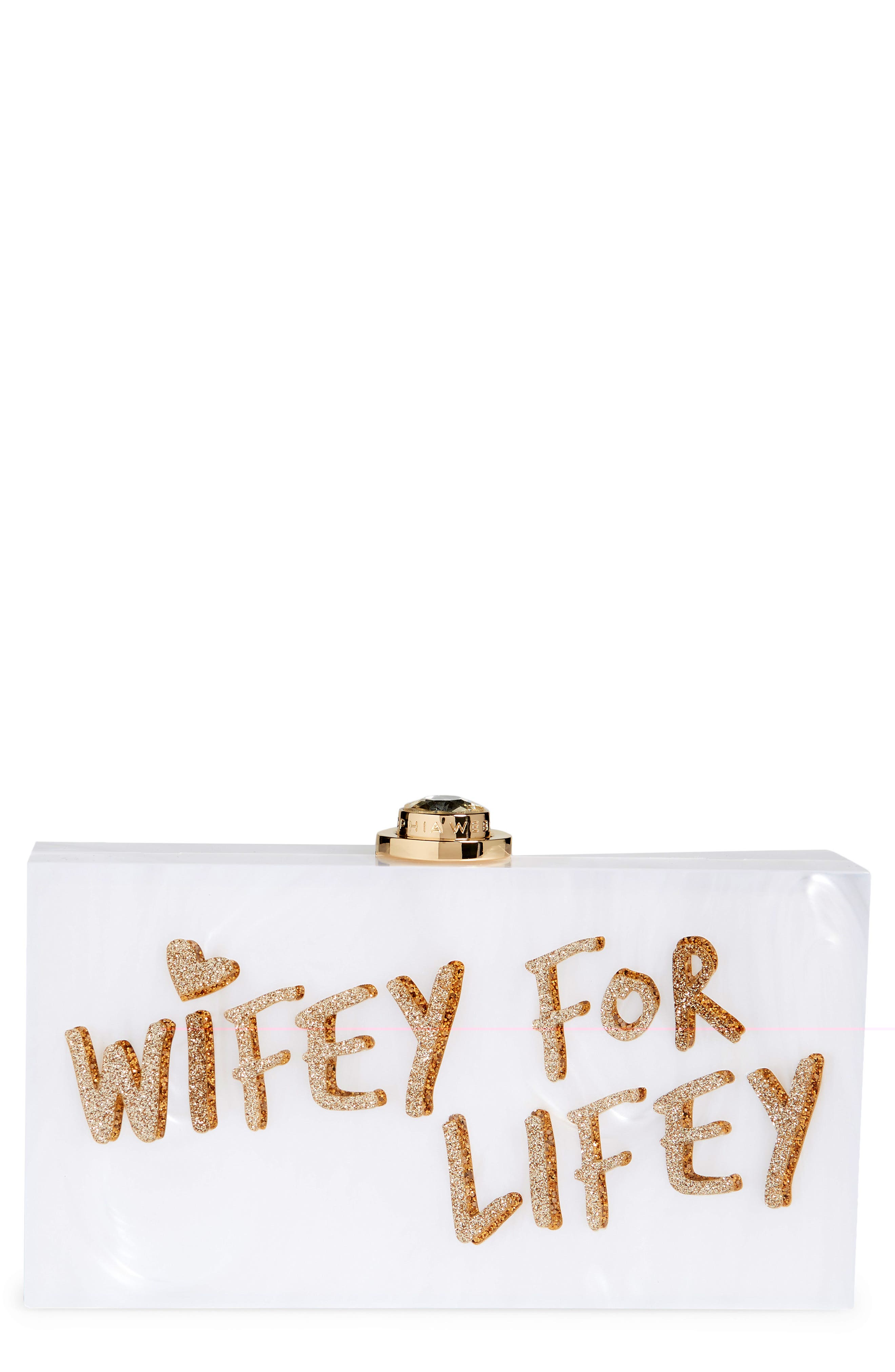 SOPHIA WEBSTER Cleo Wifey For Lifey Box Clutch, Main, color, 