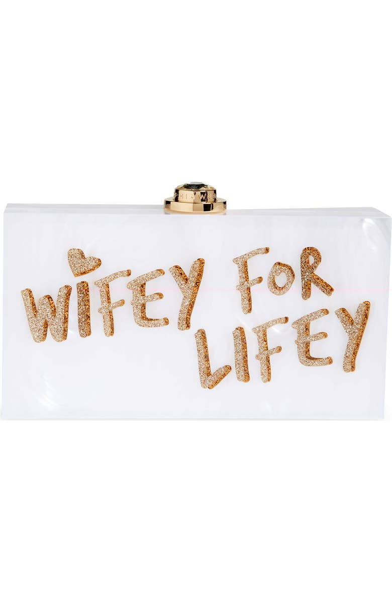 SOPHIA WEBSTER Cleo Wifey For Lifey Box Clutch, Main, color,