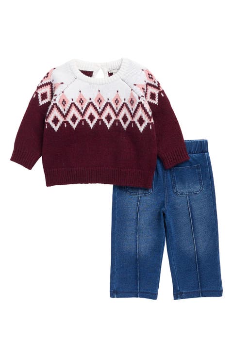 Fair Isle Sweater & Jeans Set