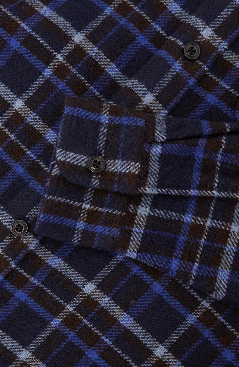 Reiss Sam Plaid Button-Up Shirt, Alternate, color, Navy