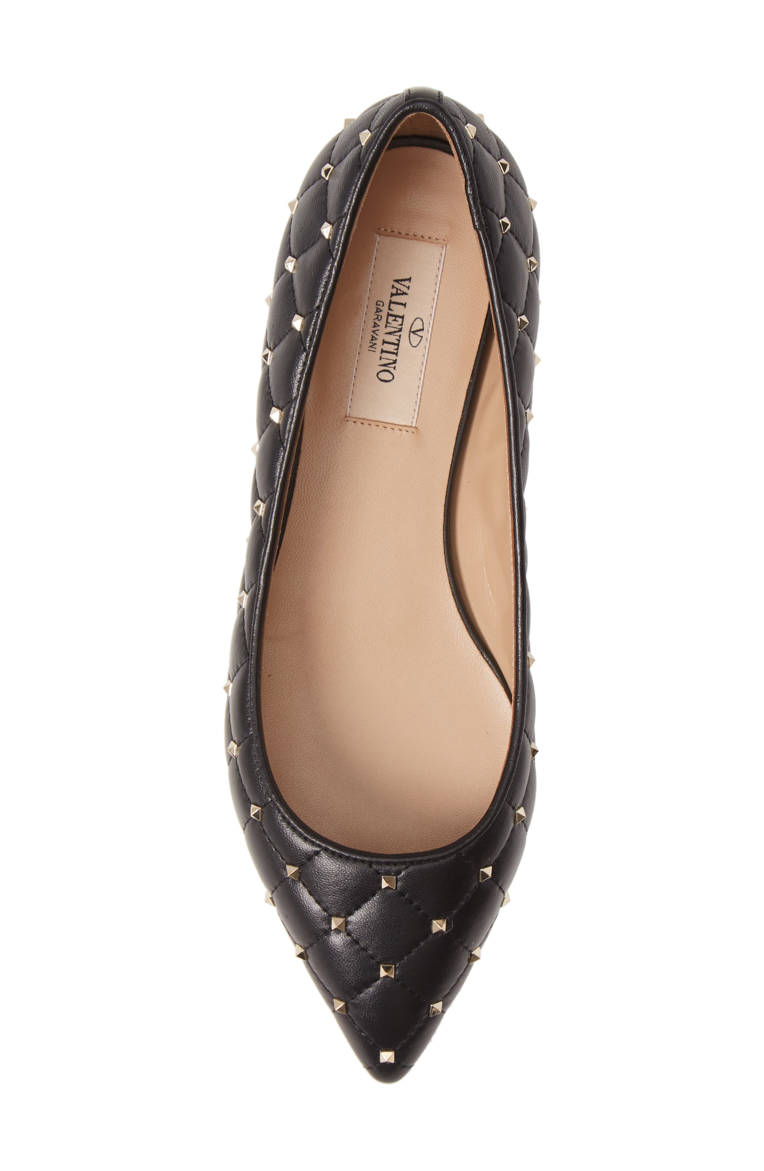 Valentino Garavani Rockstud Pointed Toe Ballet Flat, Alternate, color, 