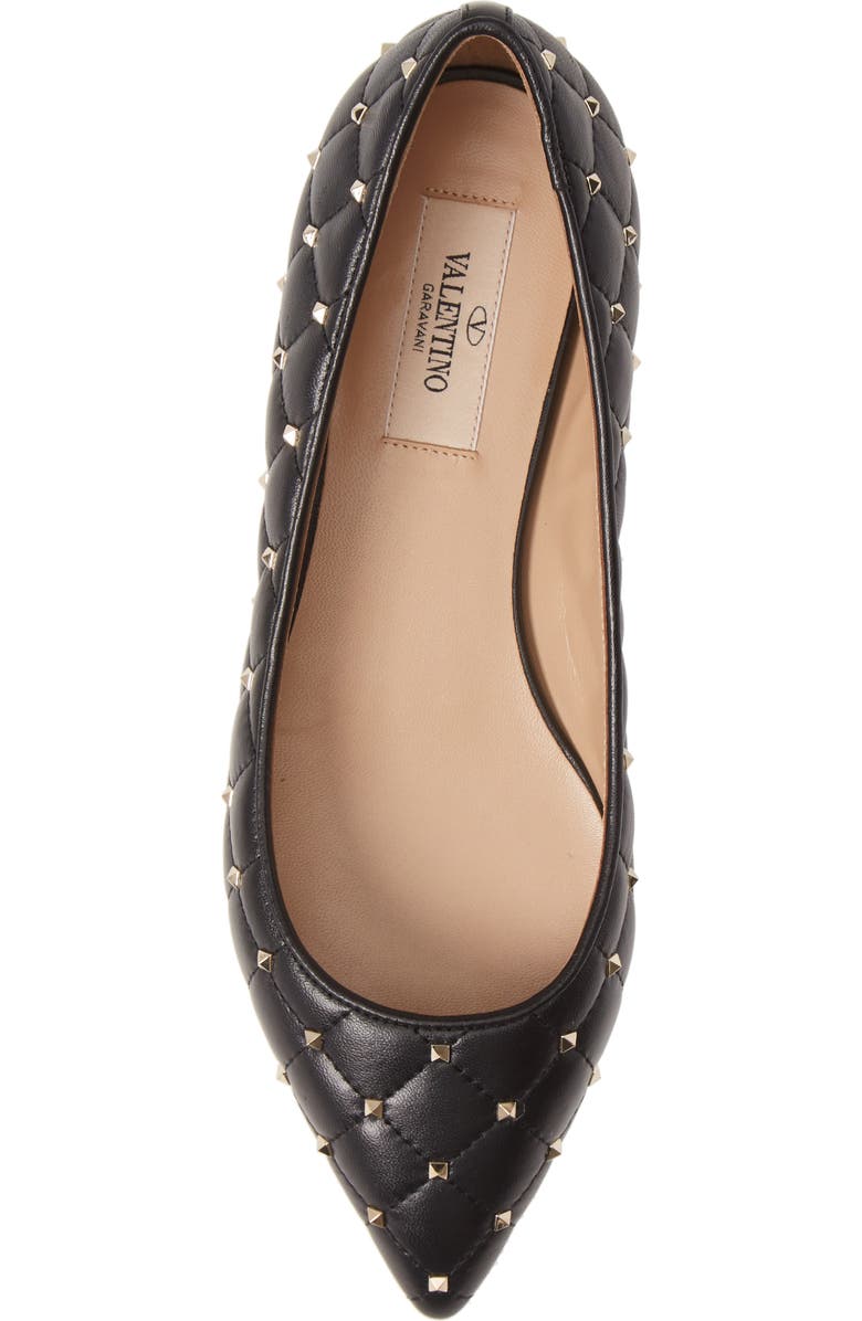 Valentino Garavani Rockstud Pointed Toe Ballet Flat, Alternate, color,