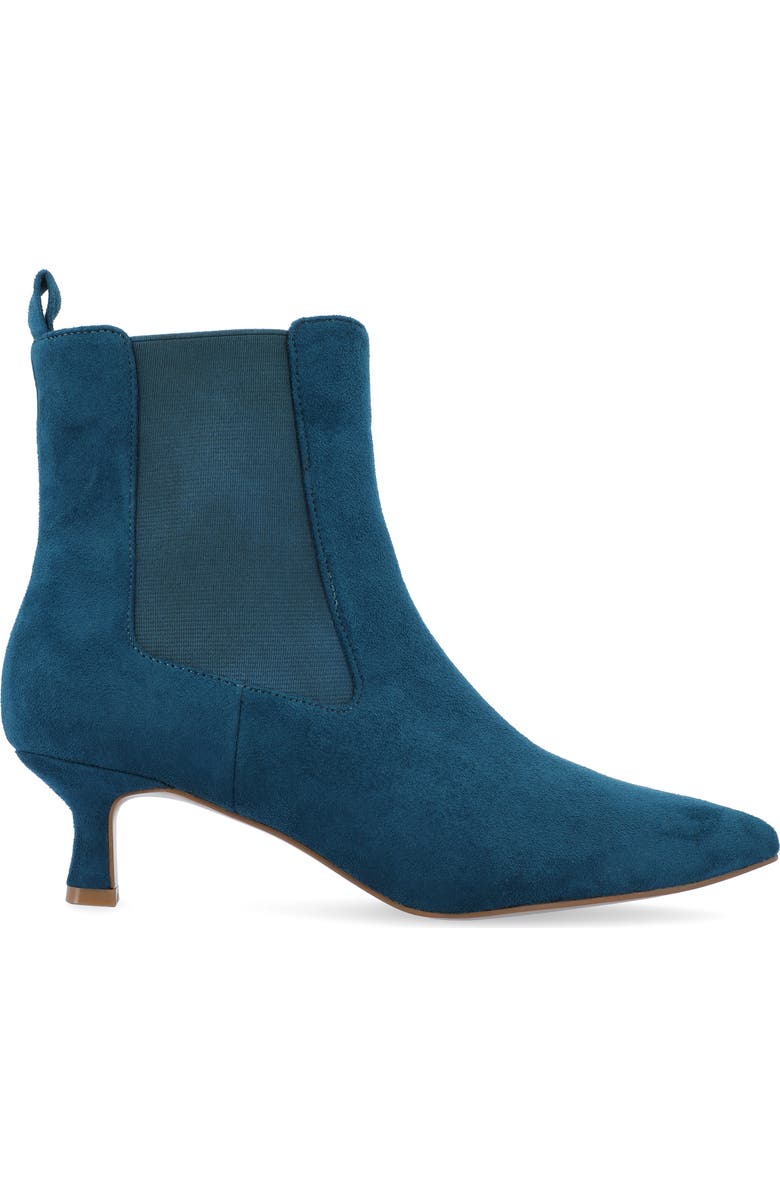Journee Collection Pointed-Toe Vegan Leather Bootie, Alternate, color, Blue