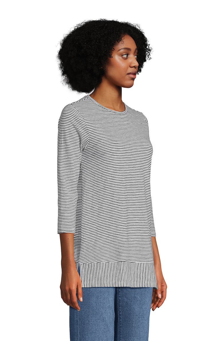 Lands' End 3/4 Sleeve Slub Jersey Swing Tunic, Alternate, color, 
