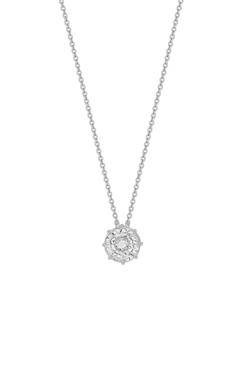 Maya Circle Pie-Cut Pendant Necklace, Main, color, 18K WHITE GOLD