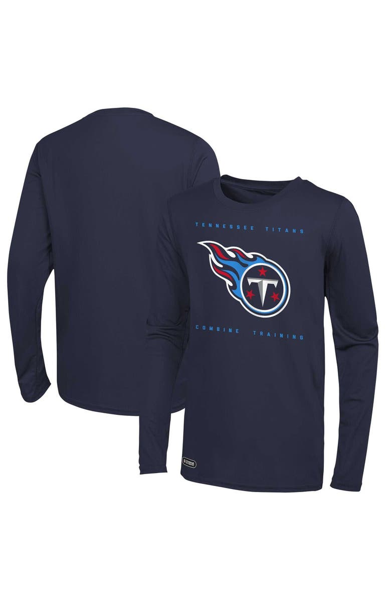 Outerstuff Men's Navy Tennessee Titans Side Drill Long Sleeve T-Shirt, Main, color, 