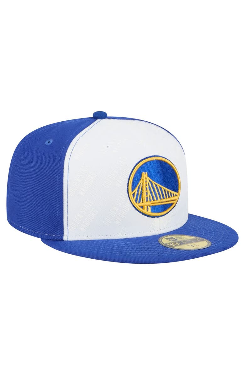 New Era Men's New Era  White/Royal Golden State Warriors Repeat 59Fifty Fitted Hat, Alternate, color, White