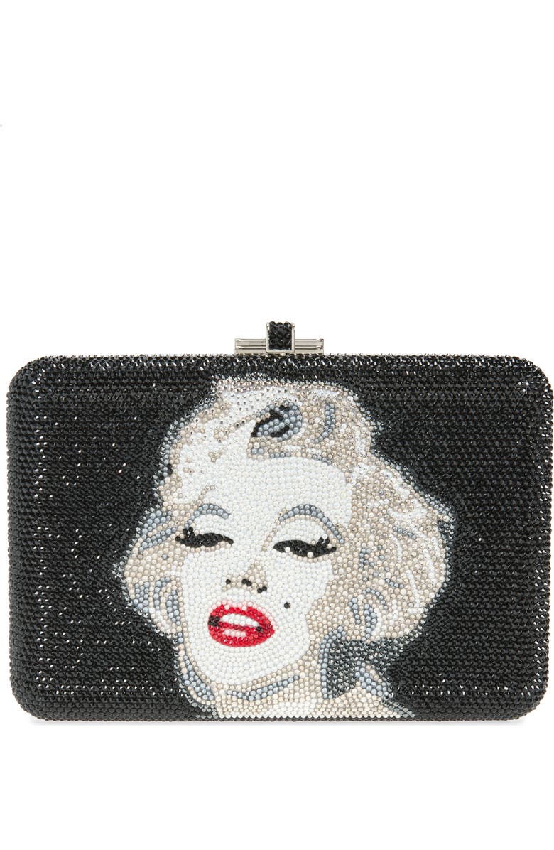 JUDITH LEIBER COUTURE Marilyn Slim Slide Clutch, Main, color, Silver Jet Multi