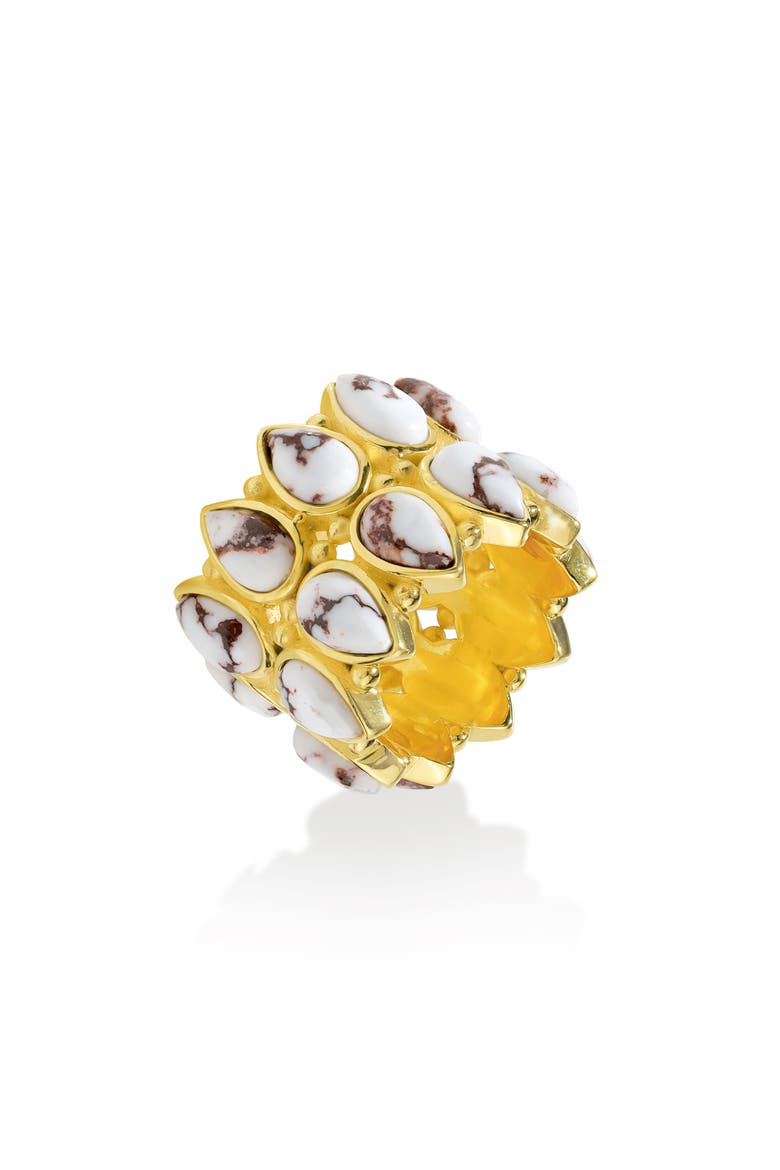 Wild Horse Layered Turquoise Ring, Main, color, WHITE