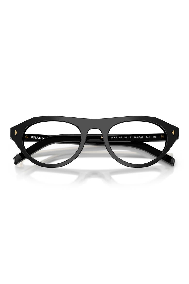52mm Irregular Blue Light Blocking Glasses, Alternate, color, BLACK / CLEAR BLUE LIGHT