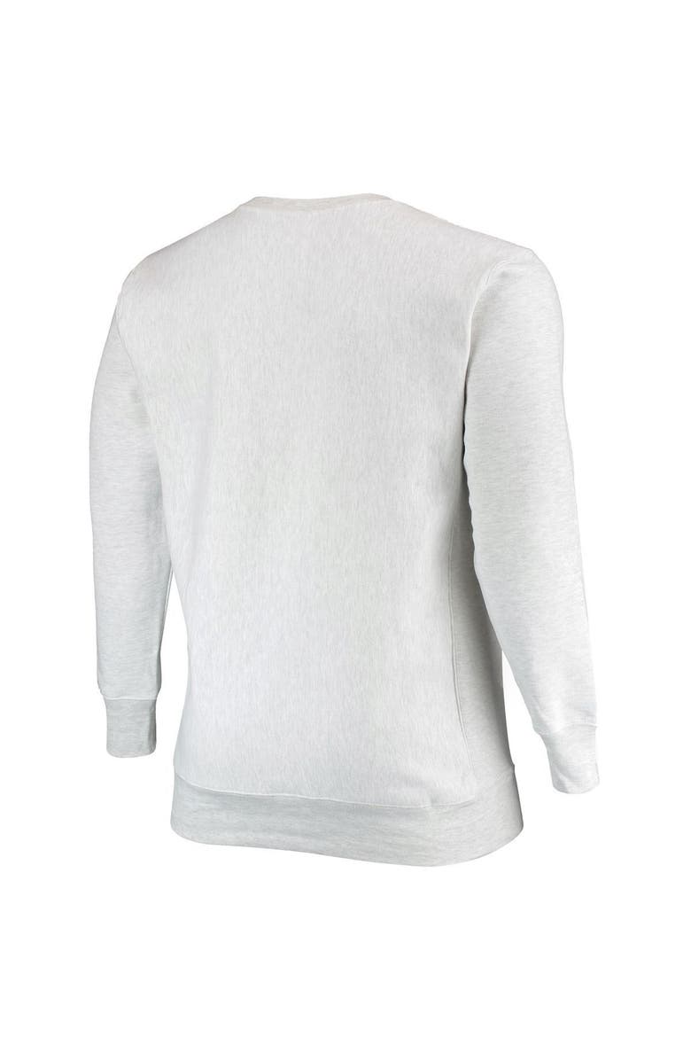 Champion Men's Champion Heathered Gray Oklahoma Sooners Big & Tall Reverse Weave Fleece Crewneck Pullover Sweatshirt, Alternate, color,