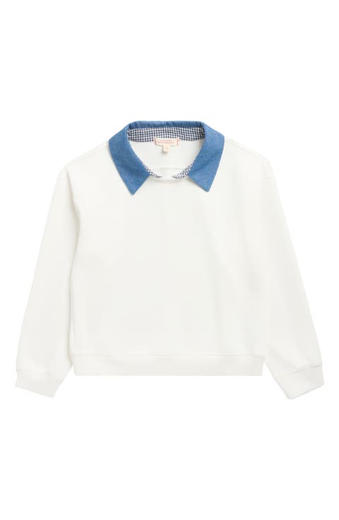Kids' Contrast Collar Sweatshirt