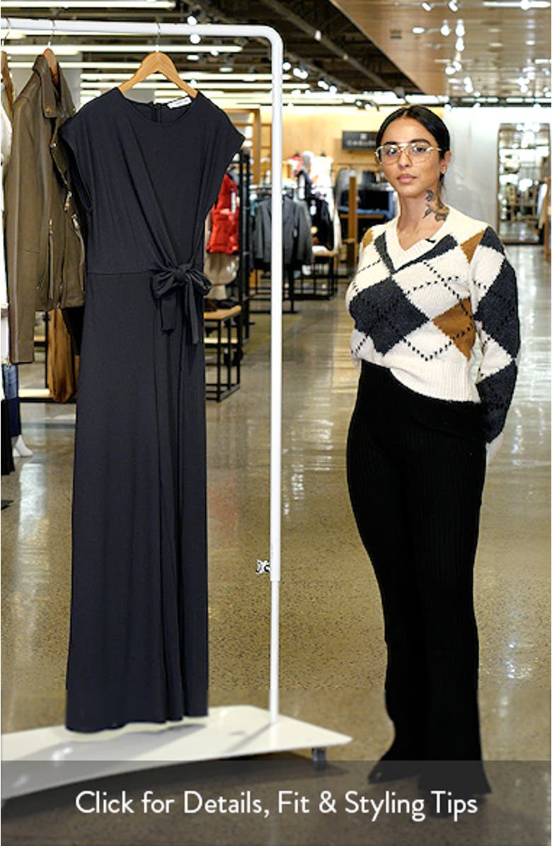 Tie Waist Faux Wrap Wide Leg Jumpsuit, sales video thumbnail