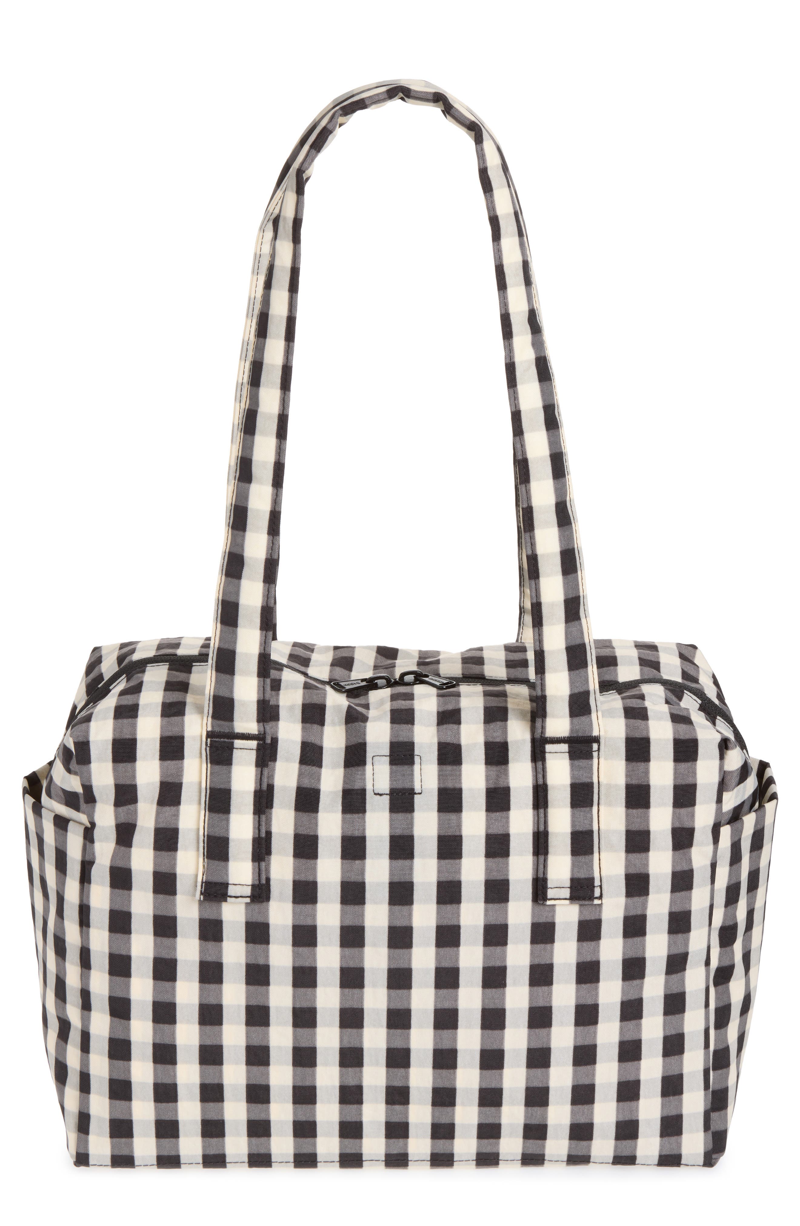 Everyday Cloud Bag, Main, color, BLACK AND CREAM GINGHAM