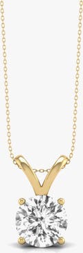 SEREIA OFFICIAL 14K Gold 2 ct Lab-Grown Diamond Classic Solitaire Pendant
