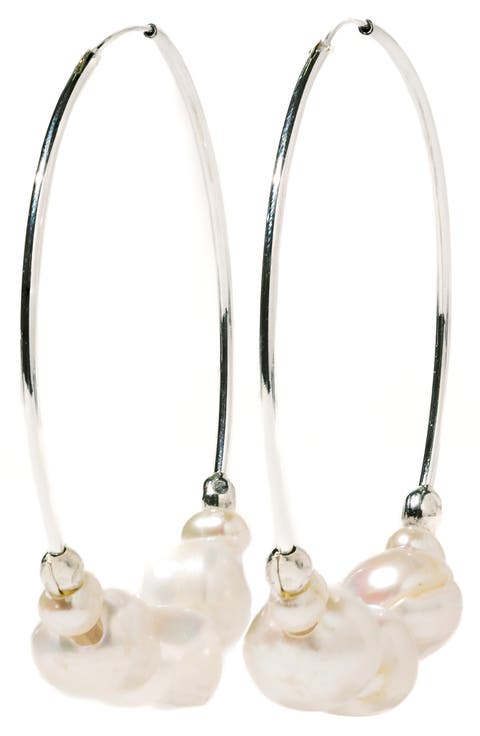 Tefnut Freshwater Pearl Hoop Earrings