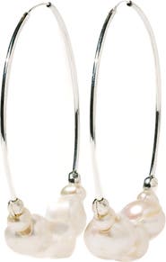 Child of Wild Tefnut Freshwater Pearl Hoop Earrings