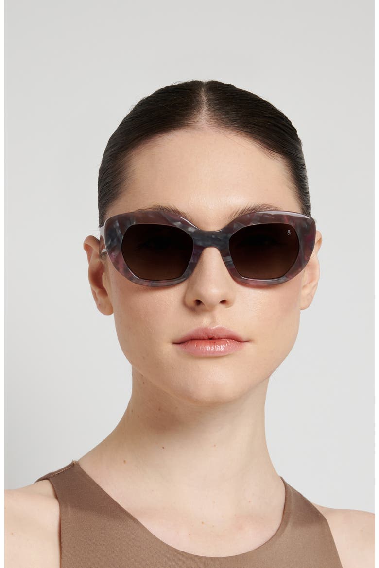 51mm Gradient Butterfly Sunglasses, Alternate, color, BROWN PINK HAVANA/ PINK DS