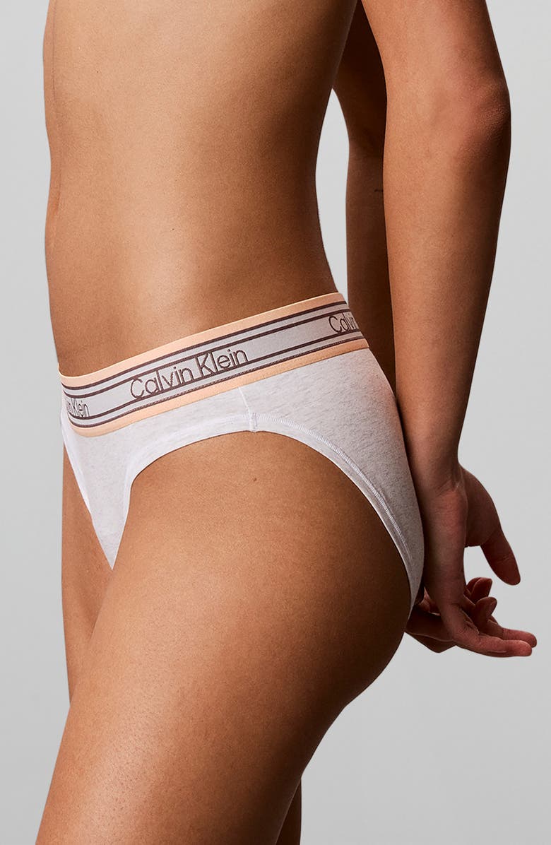 Calvin Klein Icon Cotton Blend Bikini, Alternate, color, Snow Heather