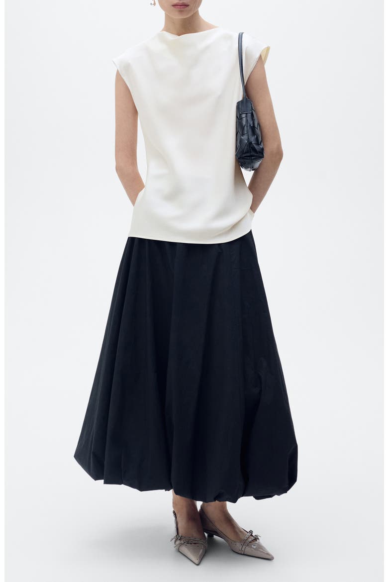 Draped Satin Top, Main, color, OFF WHITE