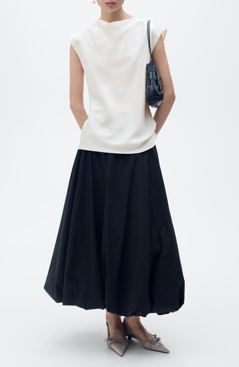 MANGO Draped Satin Top, Main, color,